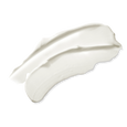 This white cream smear shows the smooth lotion cream texture of the face cream.