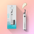 ANJALI MD Skincare Illuminating Eye Concentrate - Bottle, Box and Smear on a pink background