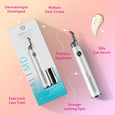 ANJALI MD Skincare Illuminating Eye Concentrate infographic: Dermatologist Developed, Reduces Dark Circles, Silky Eye Serum, Precision Applicator, Reduces Dark Circles under eyes.