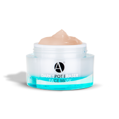 Dark Spot Eraser Mask by ANJALI MD Skincare: 2 jars, one spilling out onto another. A peach gel mask.