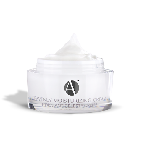 ANJALI MD Skincare Heavenly Moisturizing Cream - Jar pictured next to a white cream smear