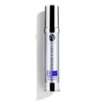 ANJALI MD Skincare AM Purifying Formula. A tall chrome bottle with chrome cap. ANJALI MD and A+ CLEAR in chrome on the front. The Name in blue with AM and a SUN icona