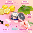 Brightening Retinol Night Cream Ingredients: Lemon, Bodhi, Retinol, Hyaluronic Acid, Rose