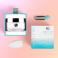 ANJALI MD Skincare Heavenly Moisturizing Cream - Everything included: Spatula, Jar, Inner Box, next to a white cream smear