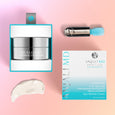 Everything Included with Ultimate Eye Repair: Box, Spatula, and a smear depicting the light off-white cream texture.