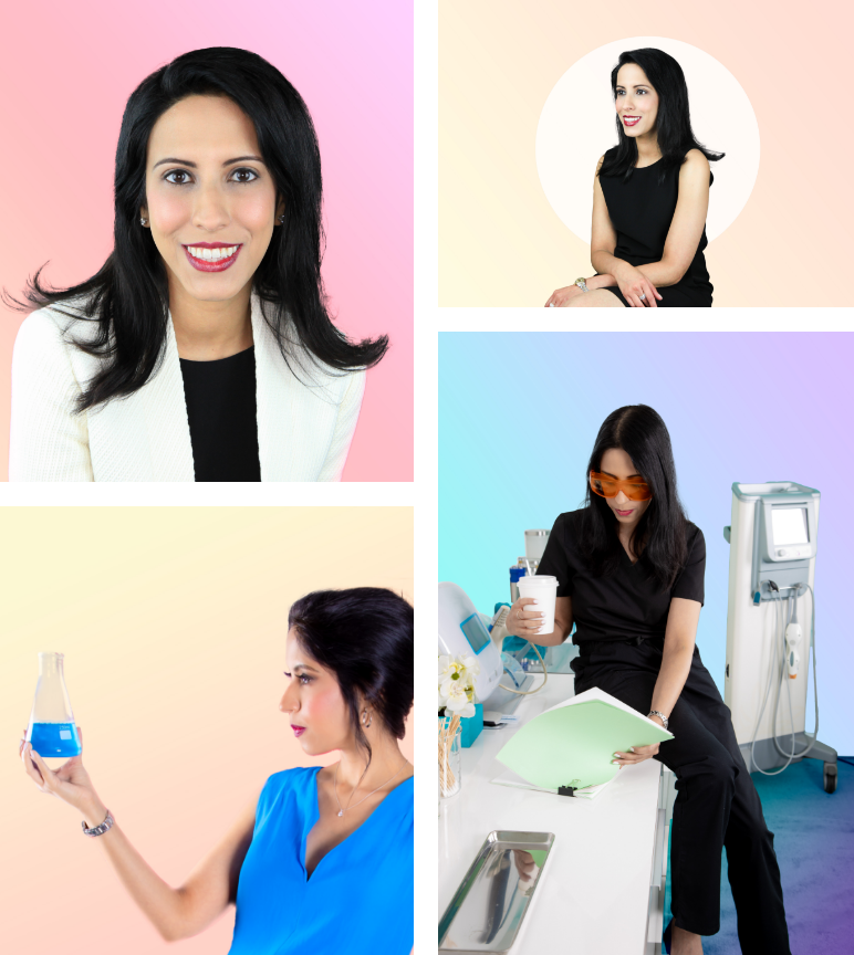 4 portraits of Dr. Anjali Butani